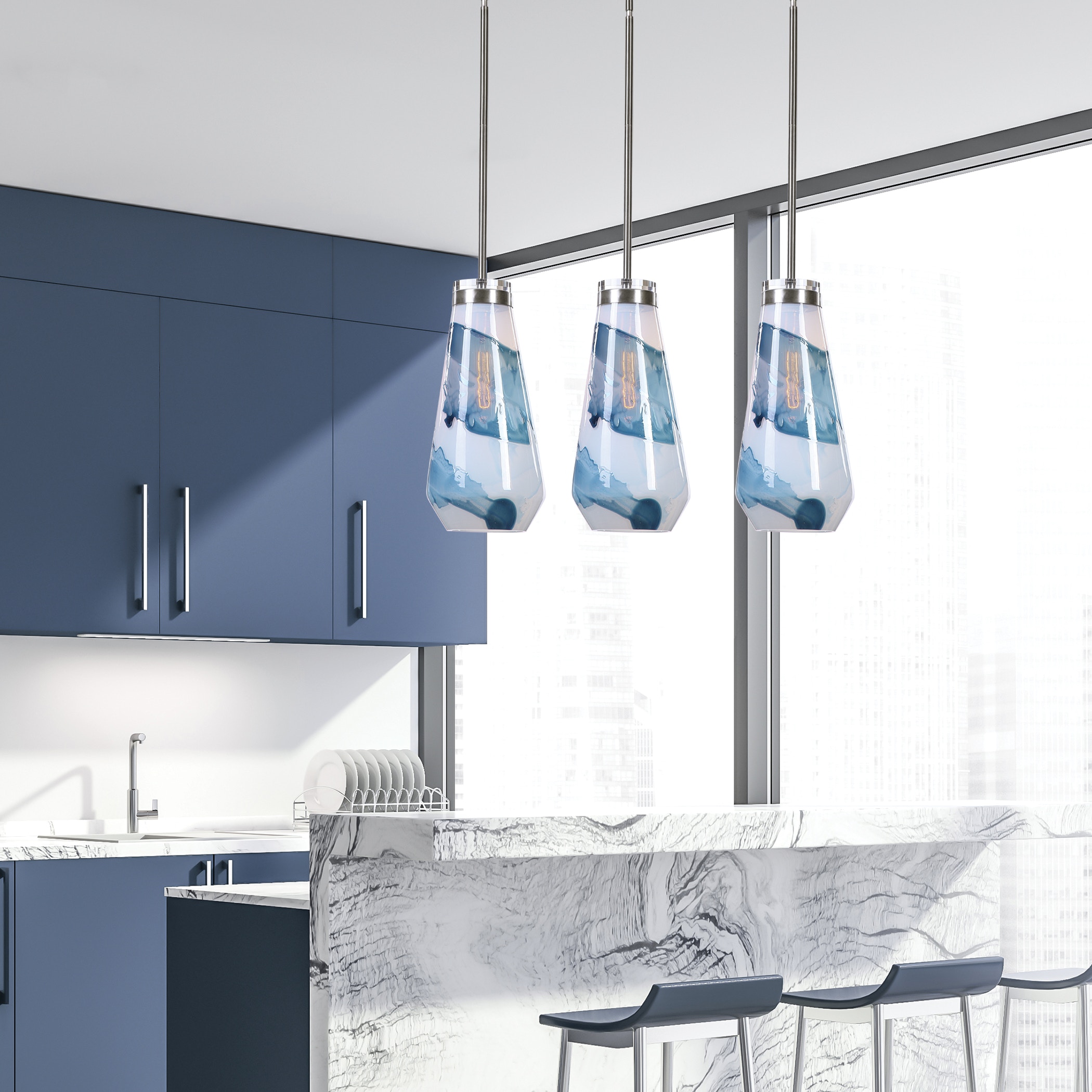 スペシャル特典 Windswept Lights Ceiling 22197 Uttermost Blue 1 White and SF/ファンタジー/ホラー