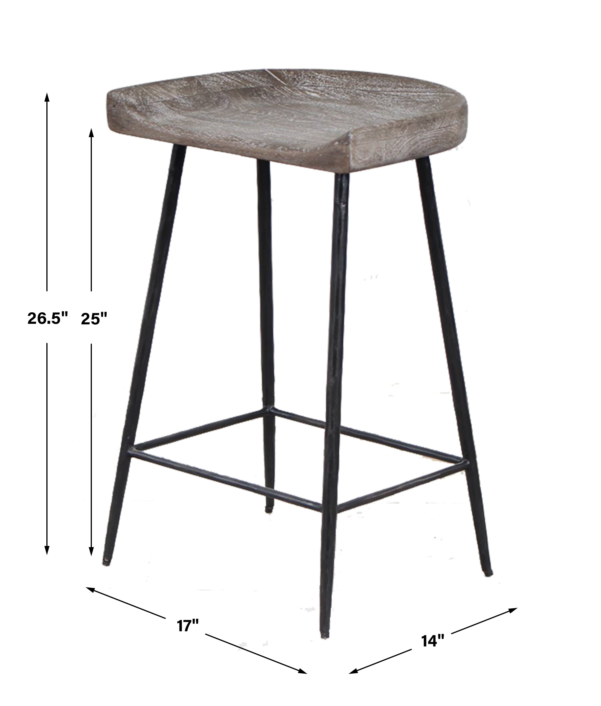 Uttermost Cordova Cordova Carved Wood Counter Stool 22885 Portland
