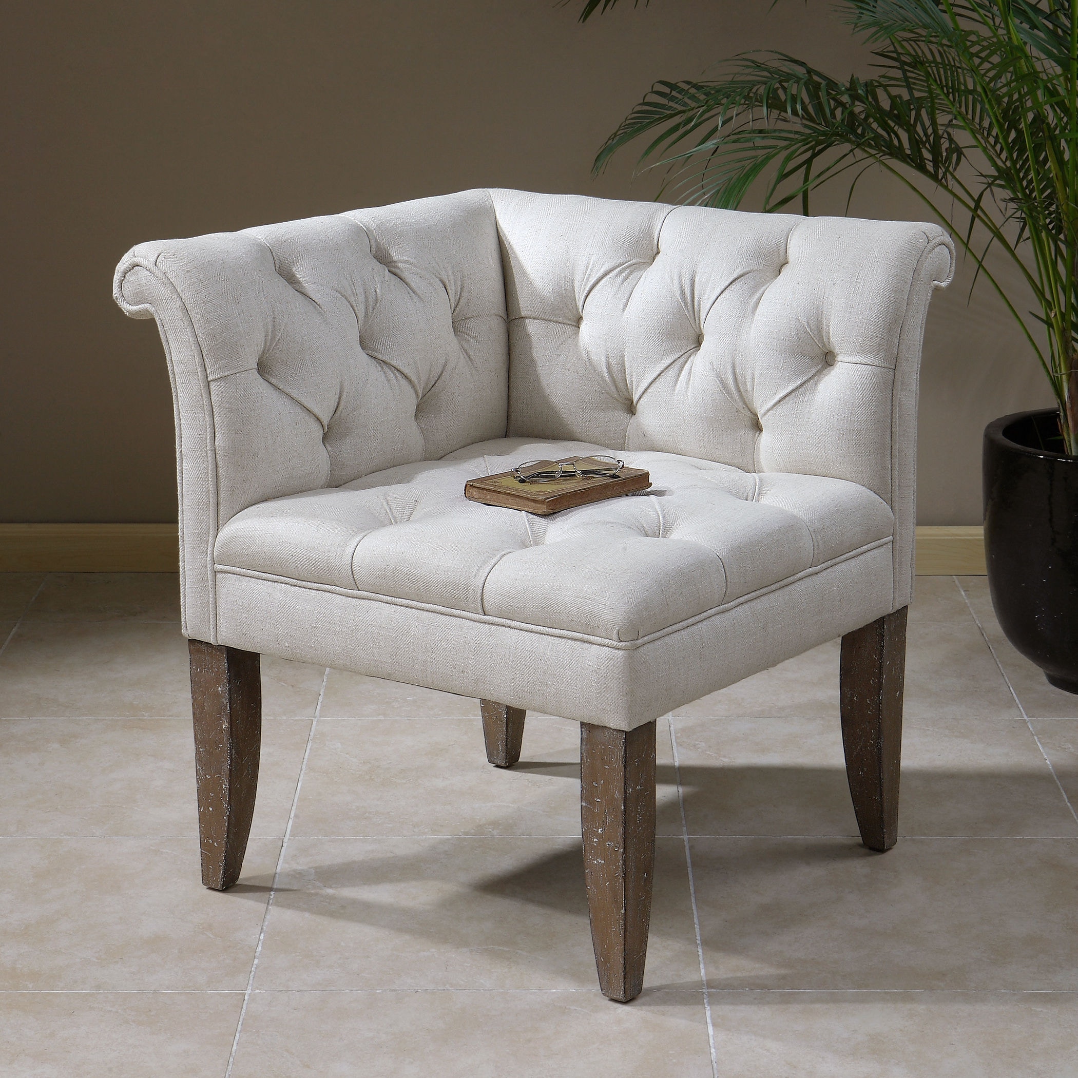 Tufted deals corner chair