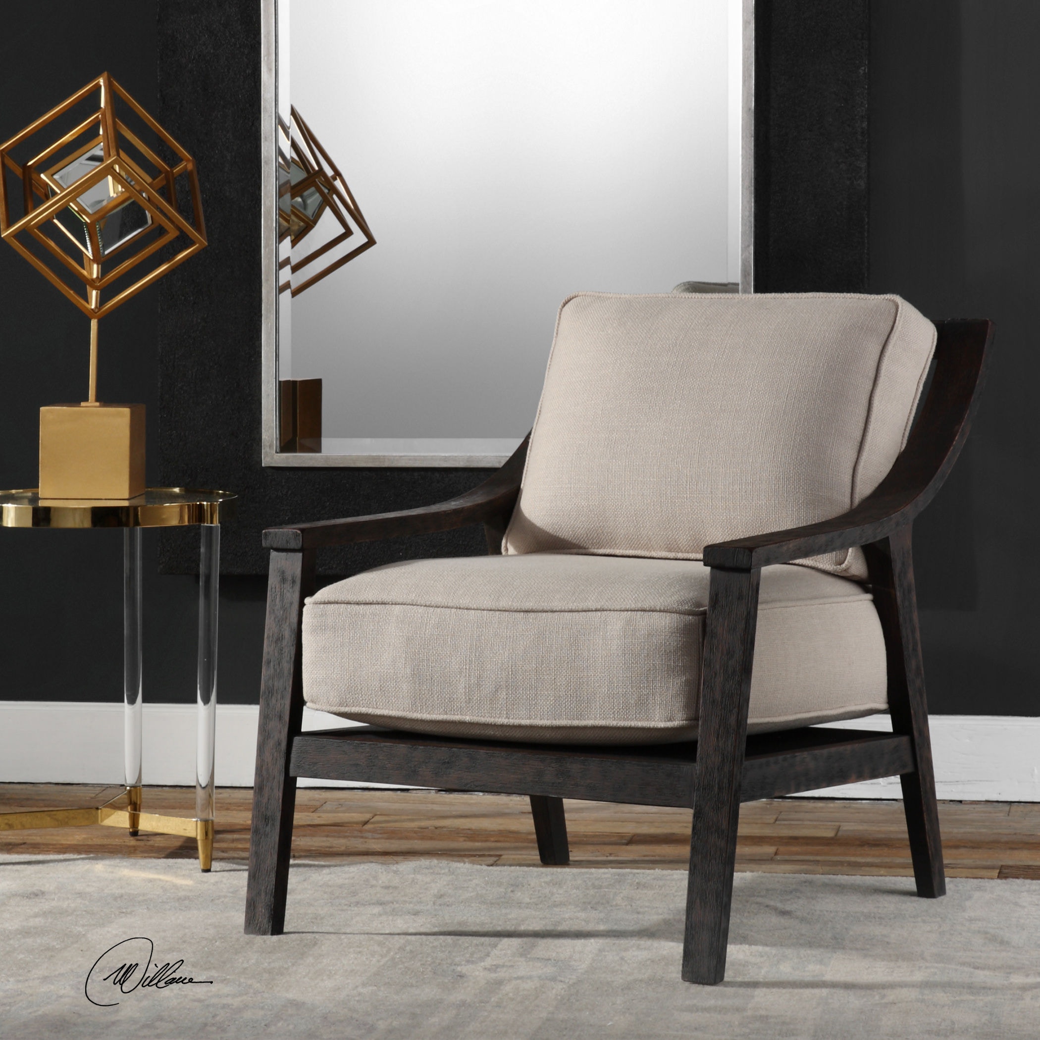 Black frame accent chair discount