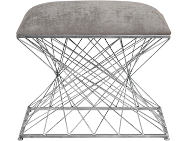 Uttermost Zelia Silver Accent Stool 23410