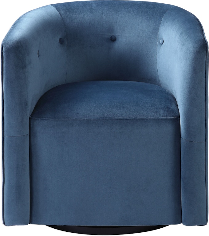Uttermost Living Room Mallorie Blue Swivel Chair 23491