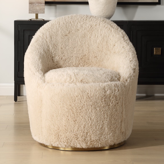 Uttermost Crue Sheepskin Swivel Chair 23531 - Amish Furniture of ...
