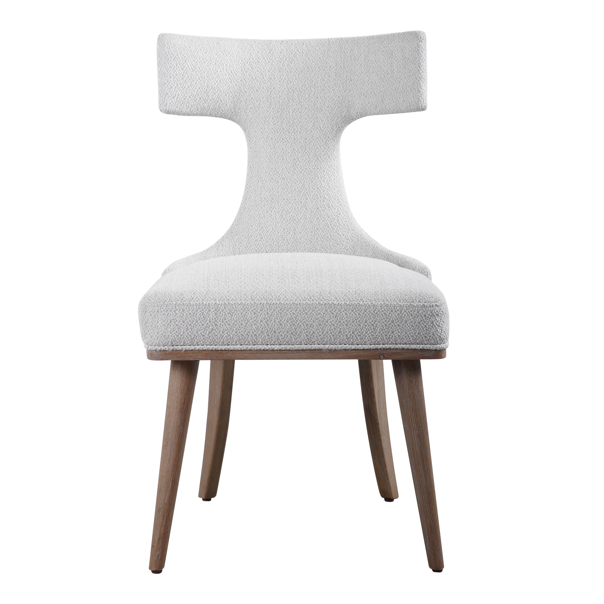 Contemporary klismos fabric store side chair