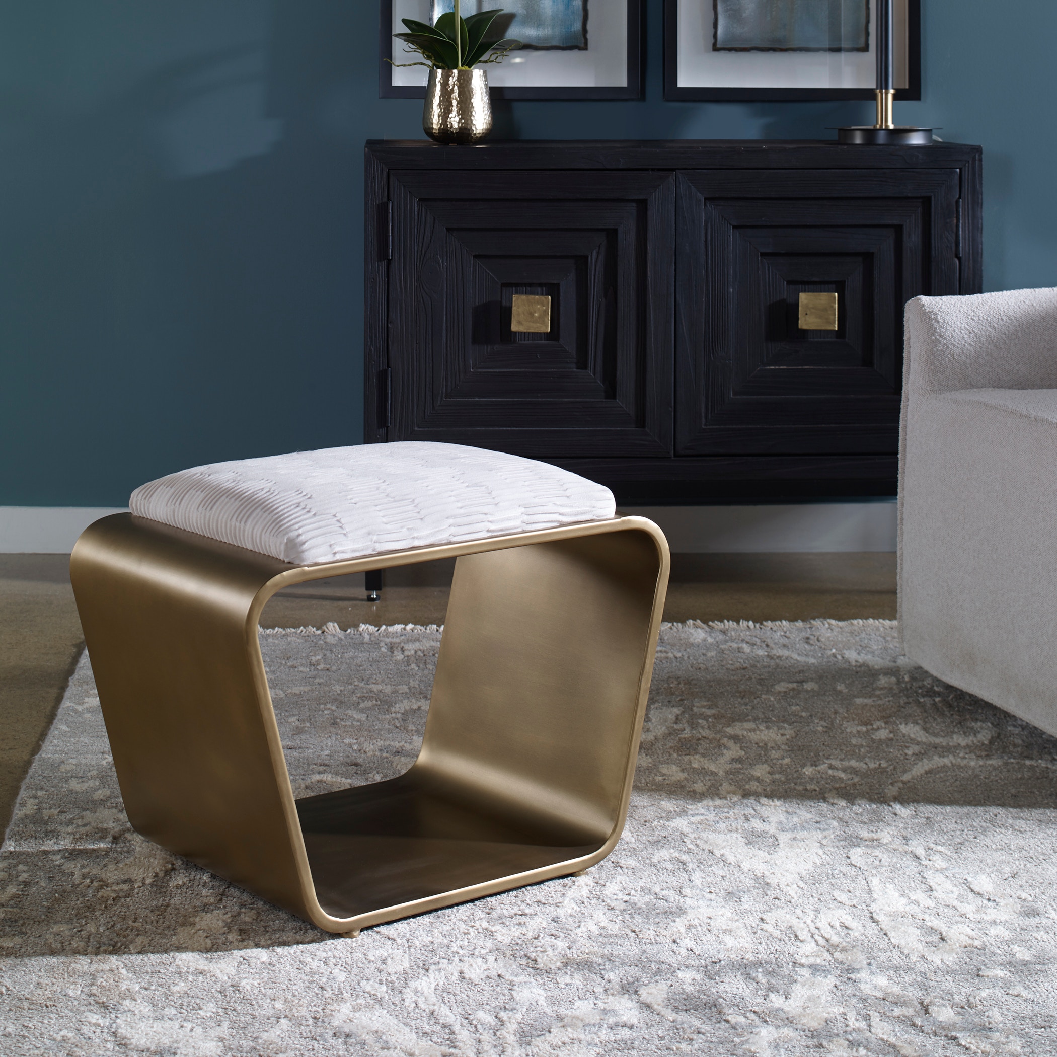 Uttermost Living Room Hoop Small Gold Bench 23673 - Wenz Uttermost Living Room Hoop Small Gold Bench 23673 - Wenz