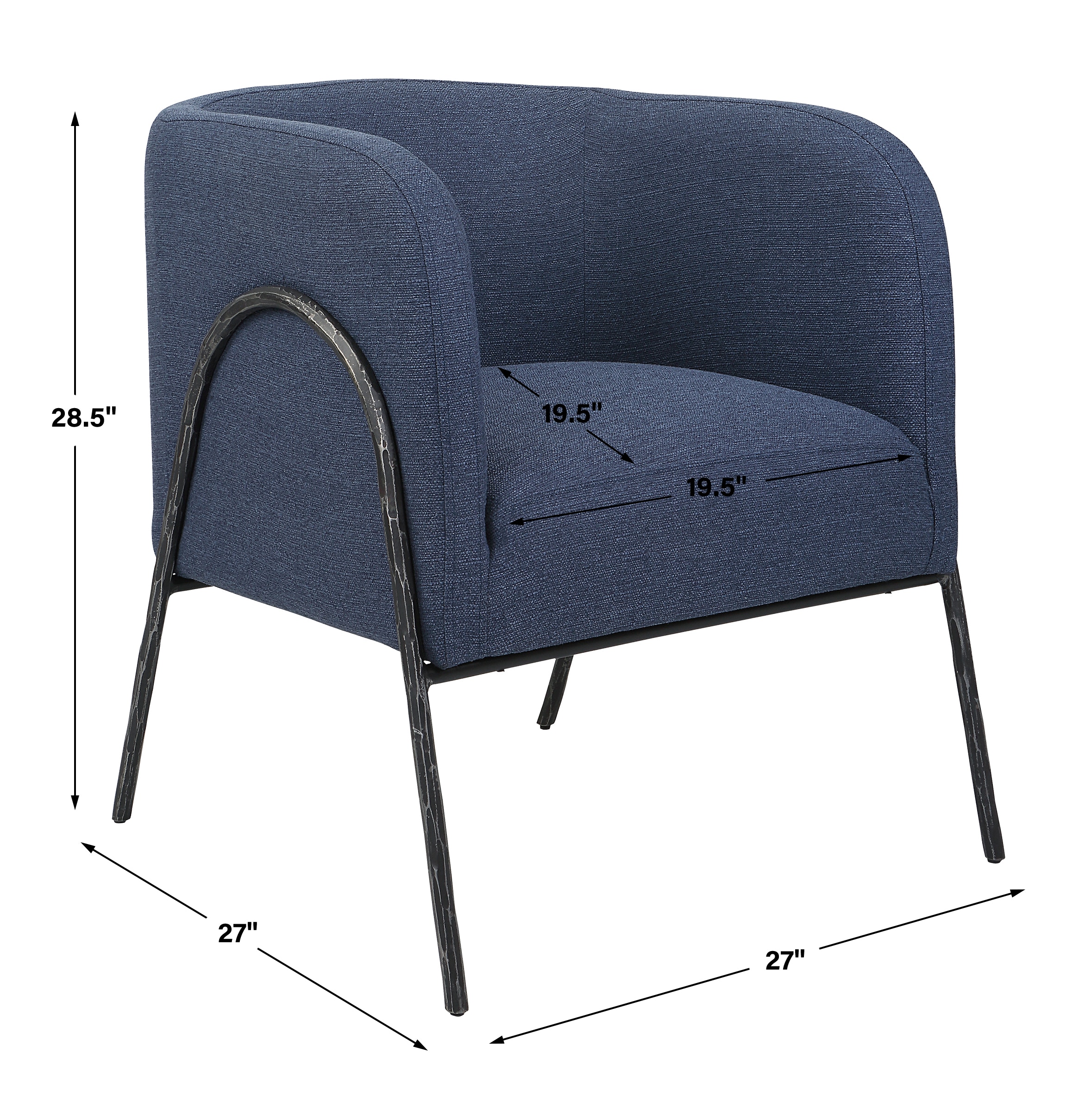 Blue denim accent cheap chair