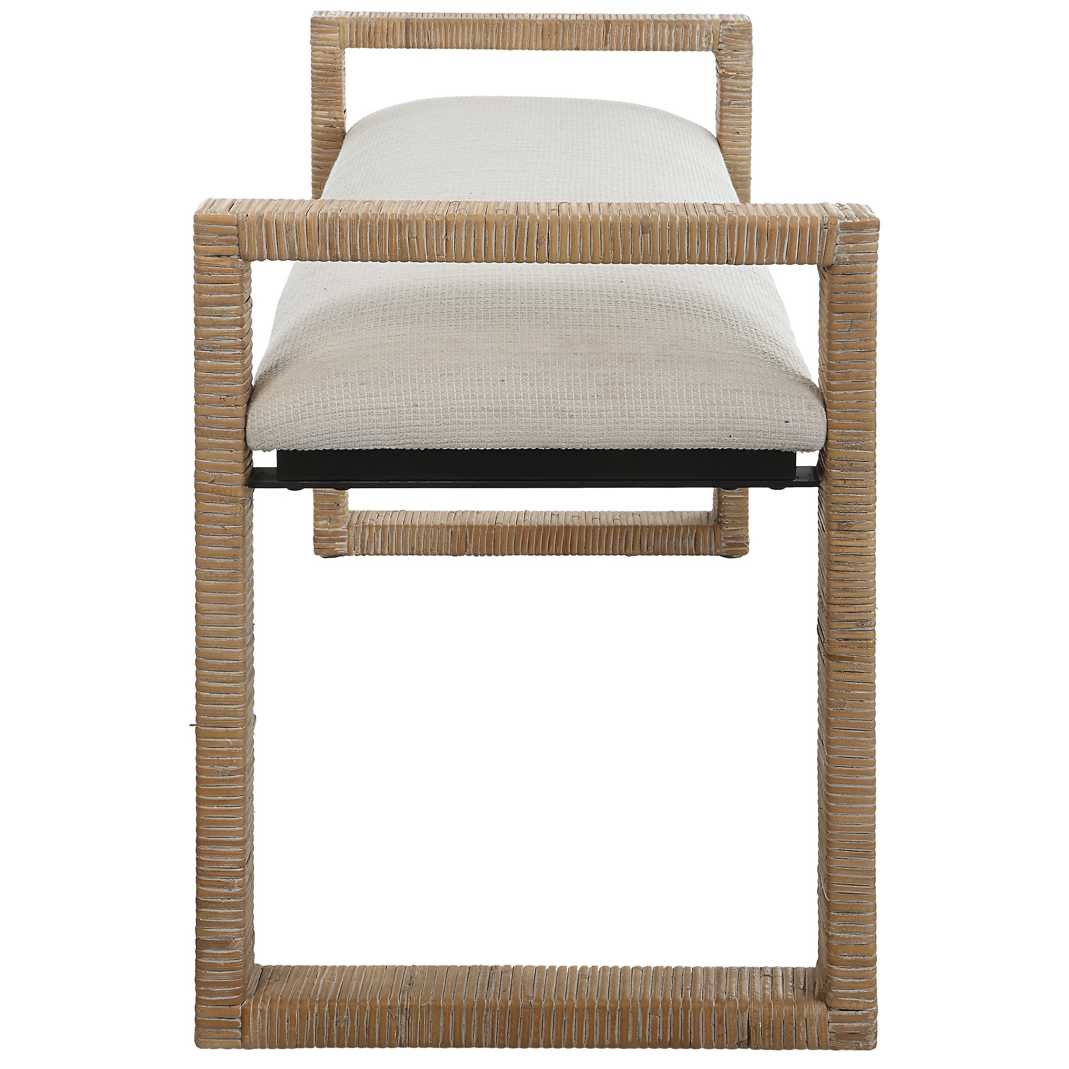 Uttermost Living Room Areca Coastal Rattan Bench 23760 Hickory