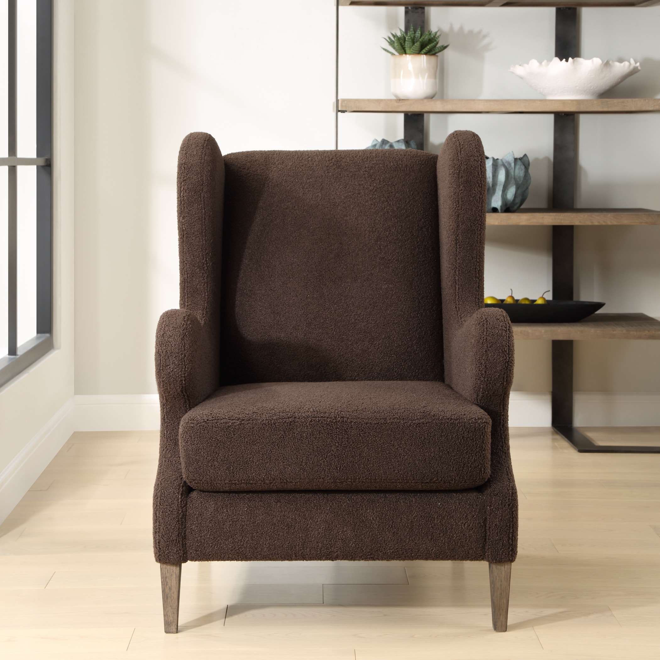 Serpentine Brown Fabric Accent Chair UT23839