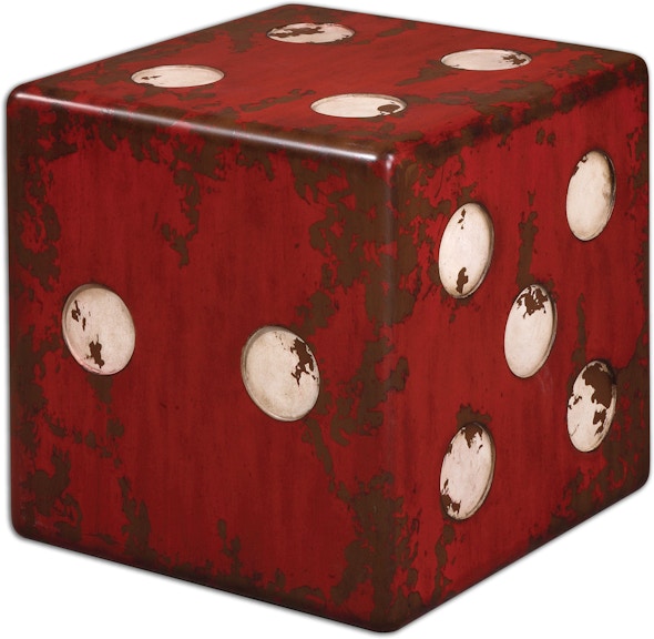 Uttermost Dice Red Accent Table 24168 24168