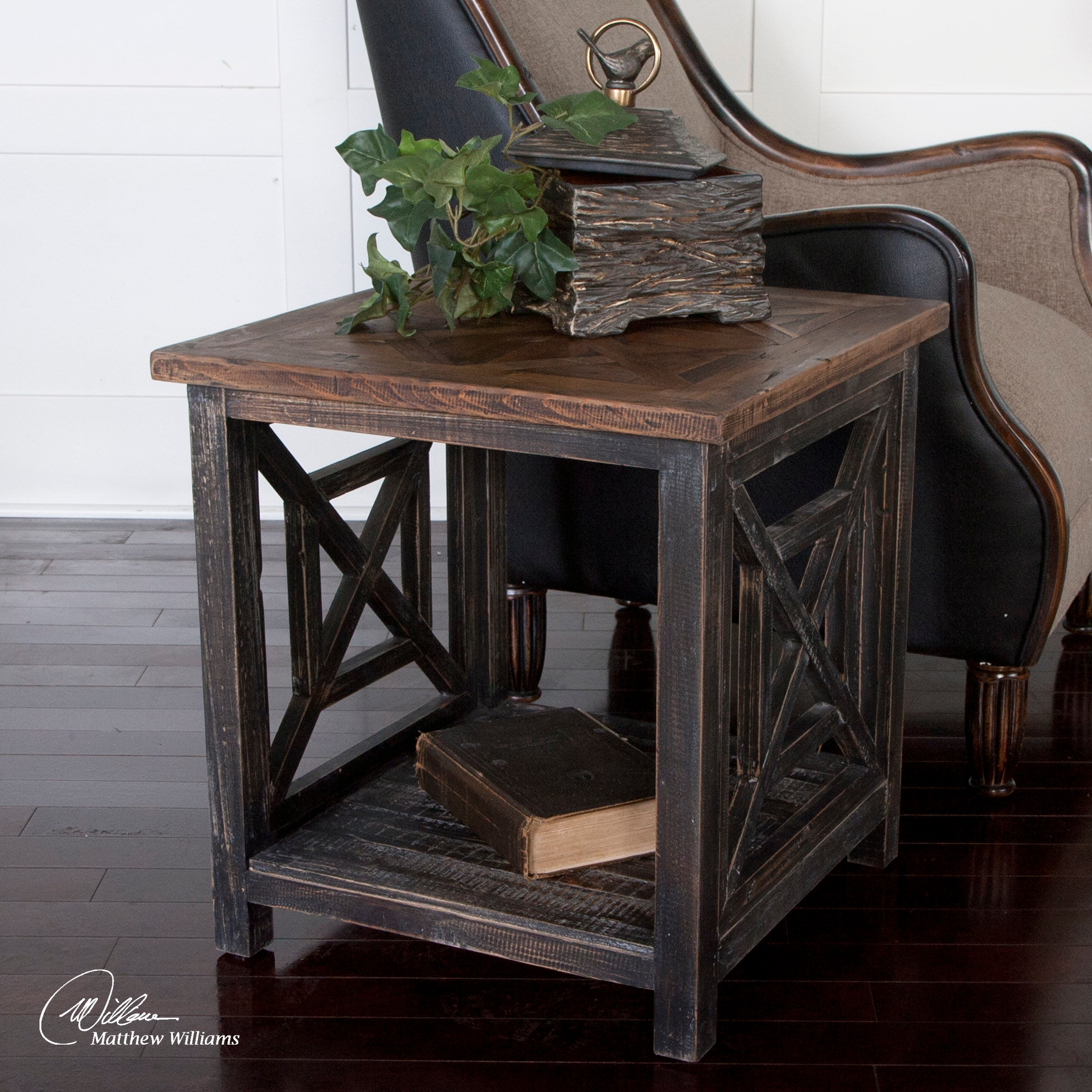 Gray barnwood store end tables