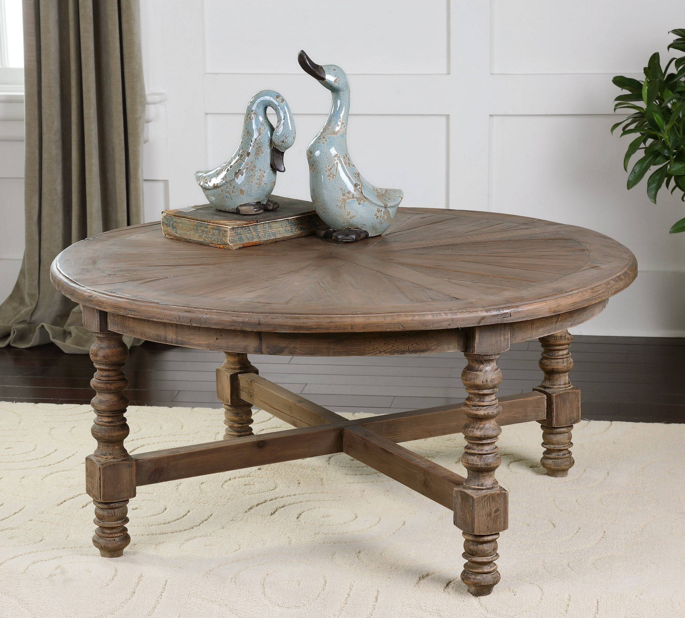 coffee table with side tables underneath