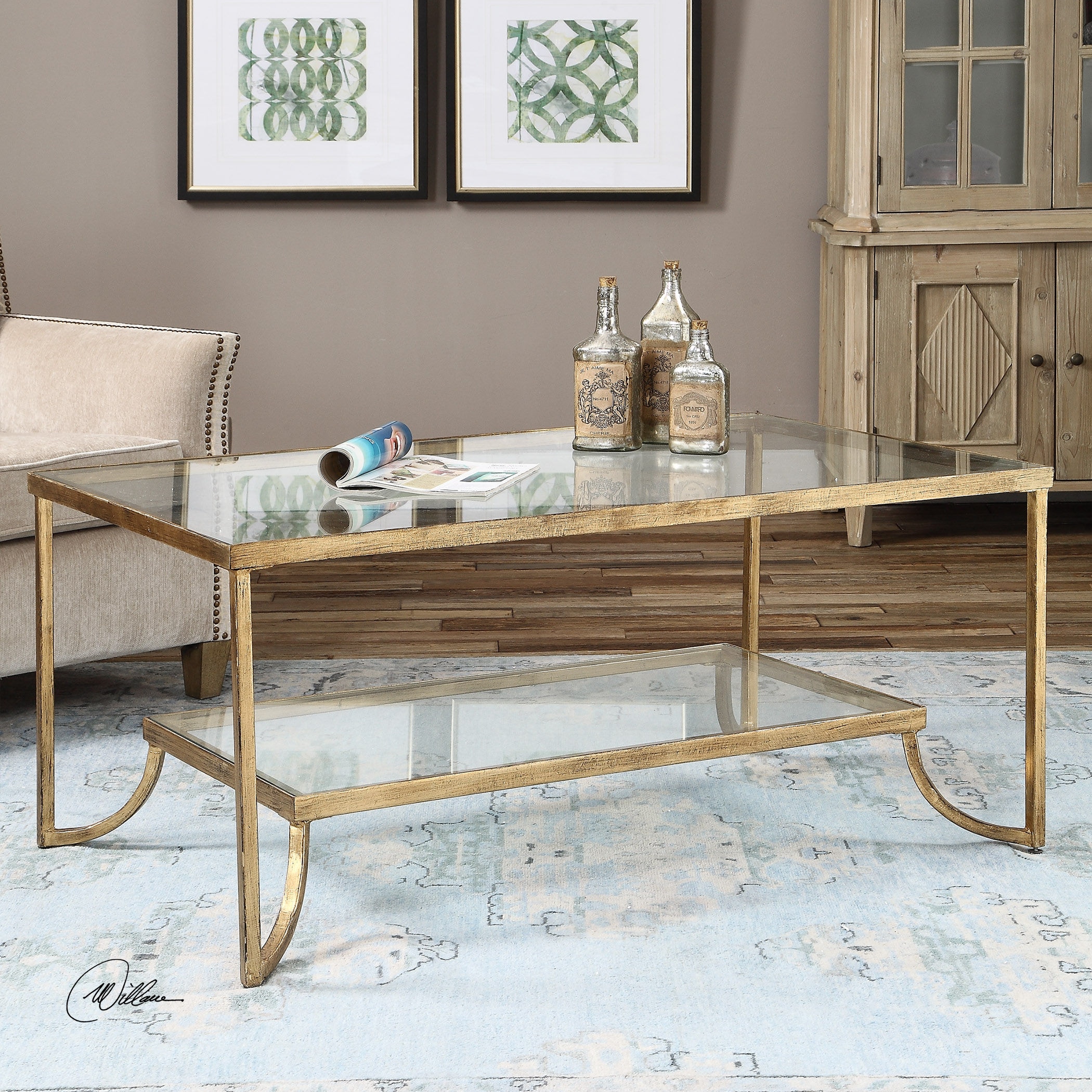 Gold leaf end deals table