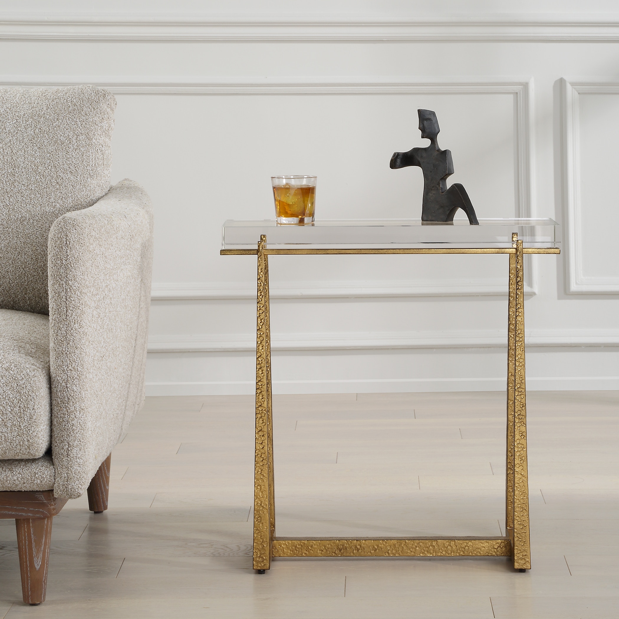Uttermost Living Room Midas Thick Crystal Accent Table 24839 Uttermost Living Room Midas Thick Crystal Accent Table 24839