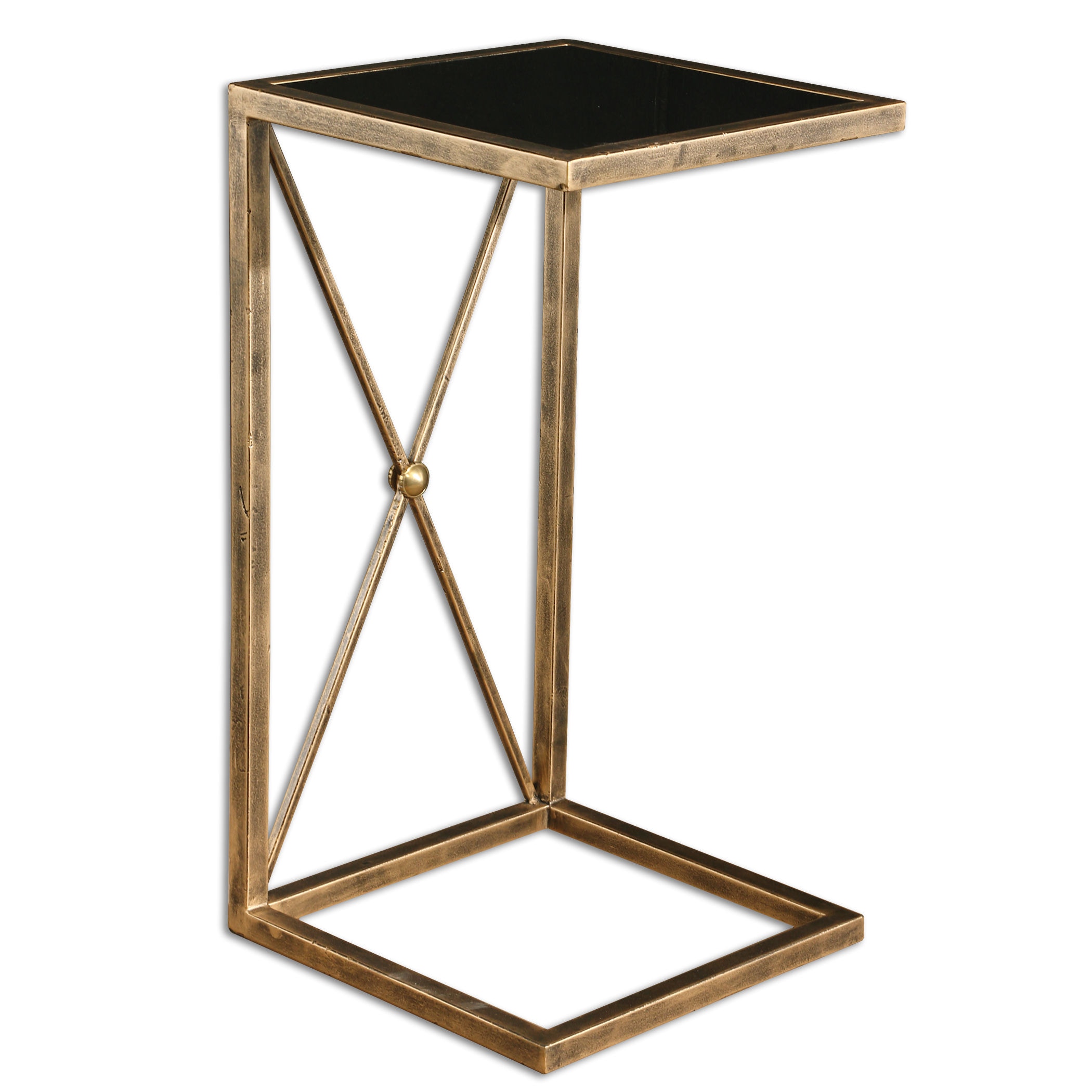 gold triangle side table