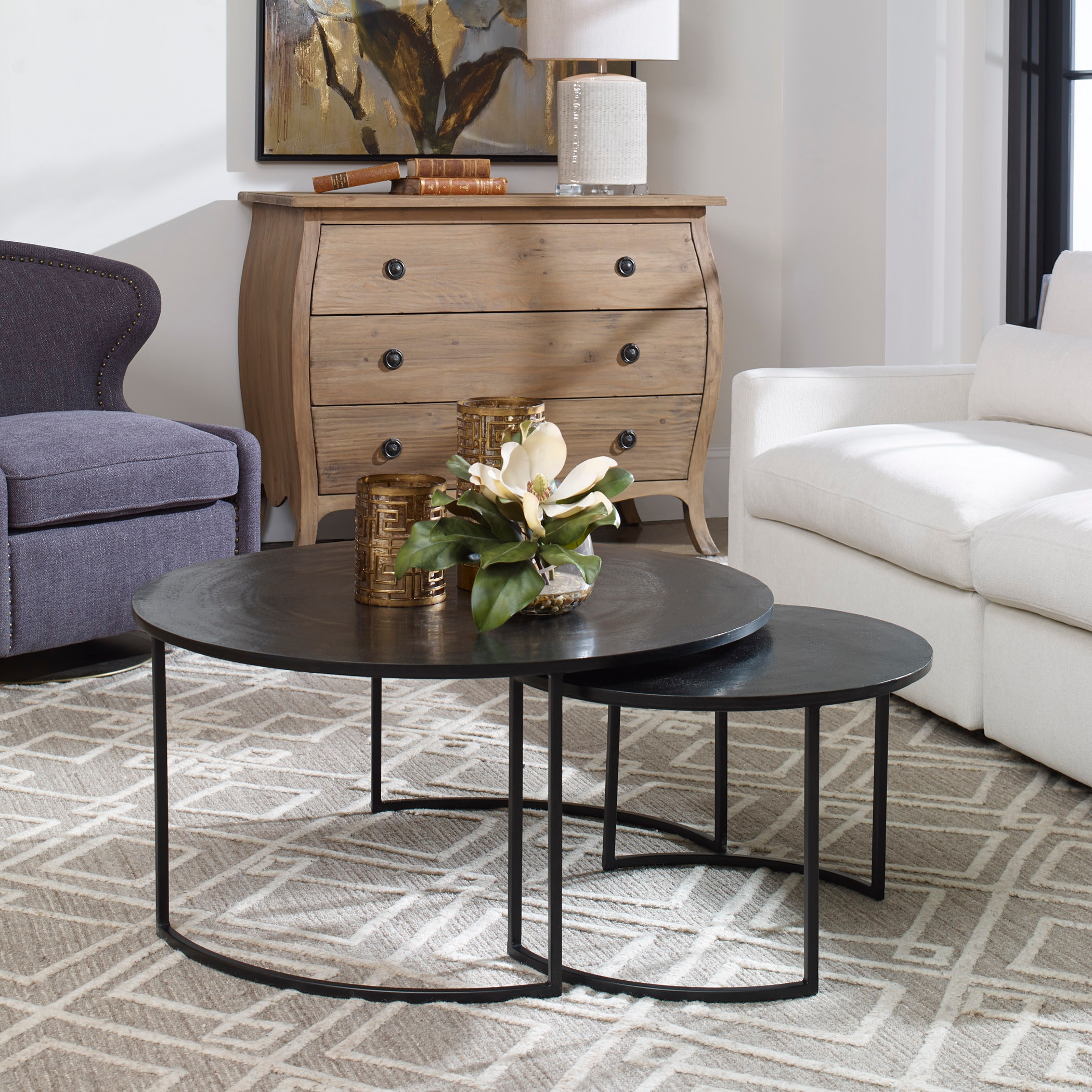 Uttermost Living Room Modern Nesting Coffee Tables S/2 25109