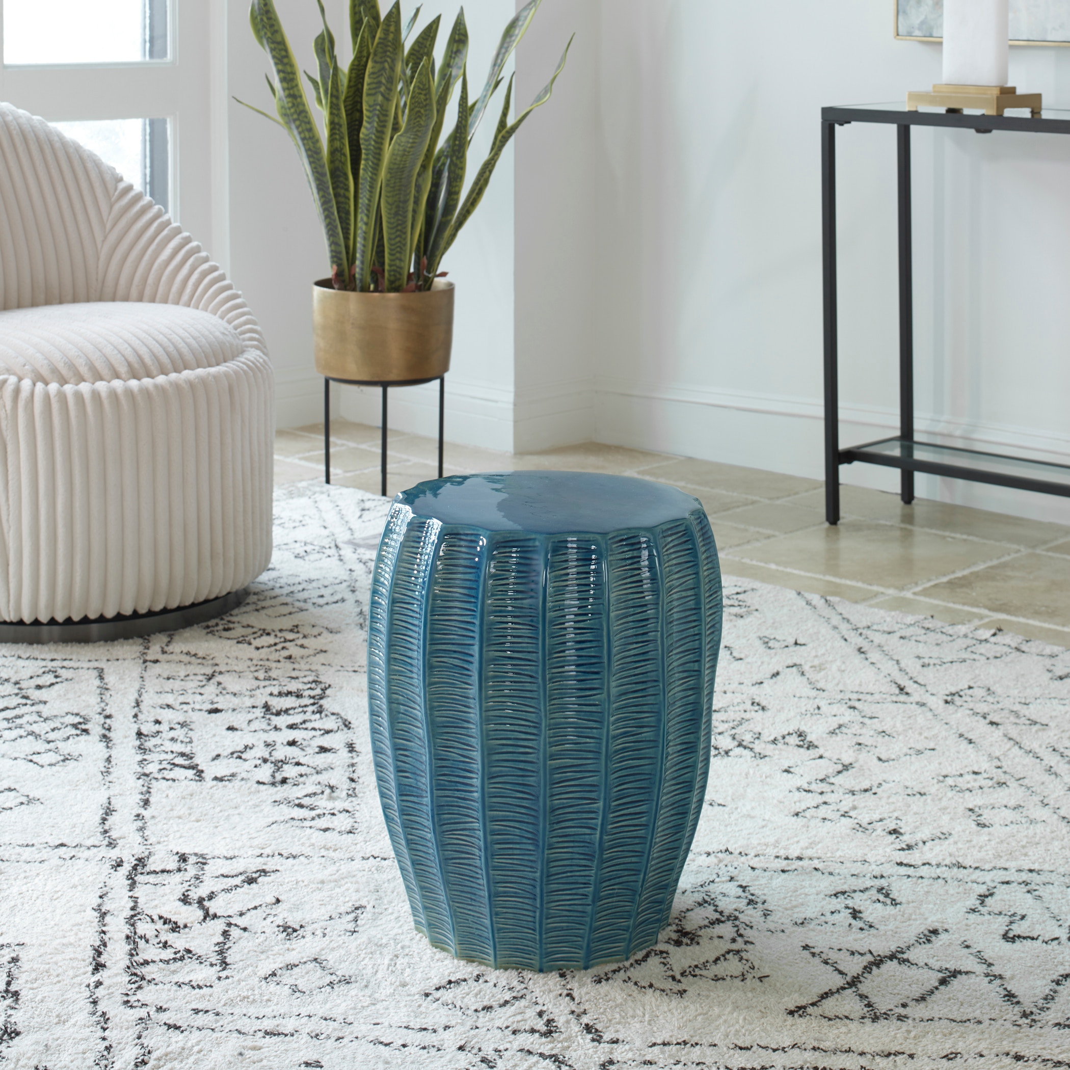 大人気アイテム Harbor Aque Blue Garden Stool UT25154 スツール