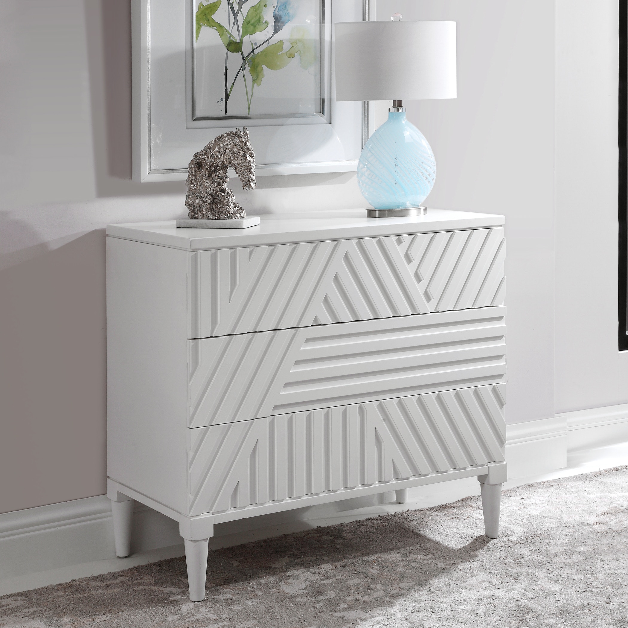 Uttermost Bedroom Colby White Drawer Chest 25382 Birmingham Wholesale