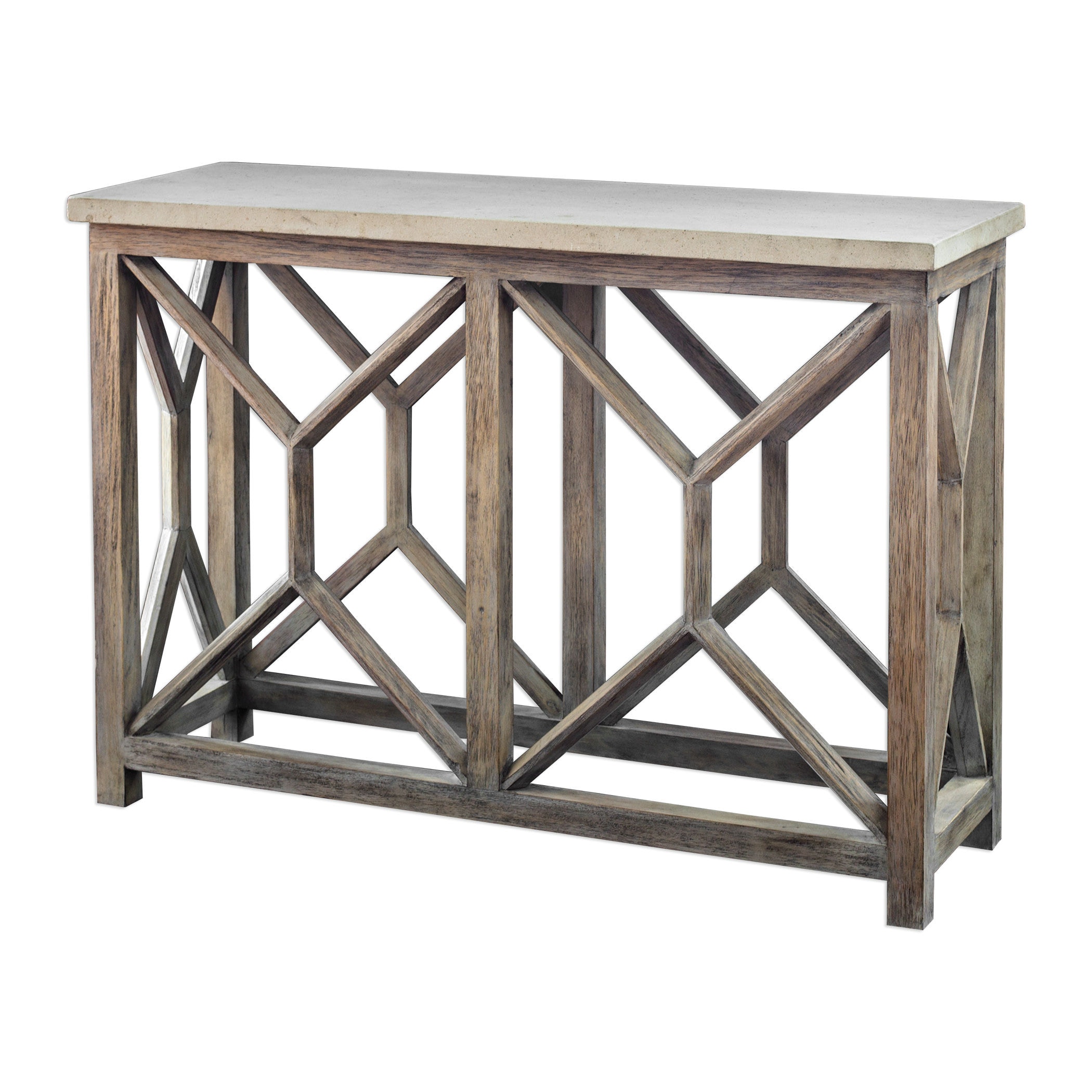 Catali Ivory Stone Console Table UT25811