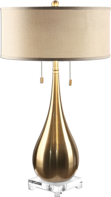 Uttermost Table and Floor Lamps Lagrima Brushed Brass Lamp 27048-1