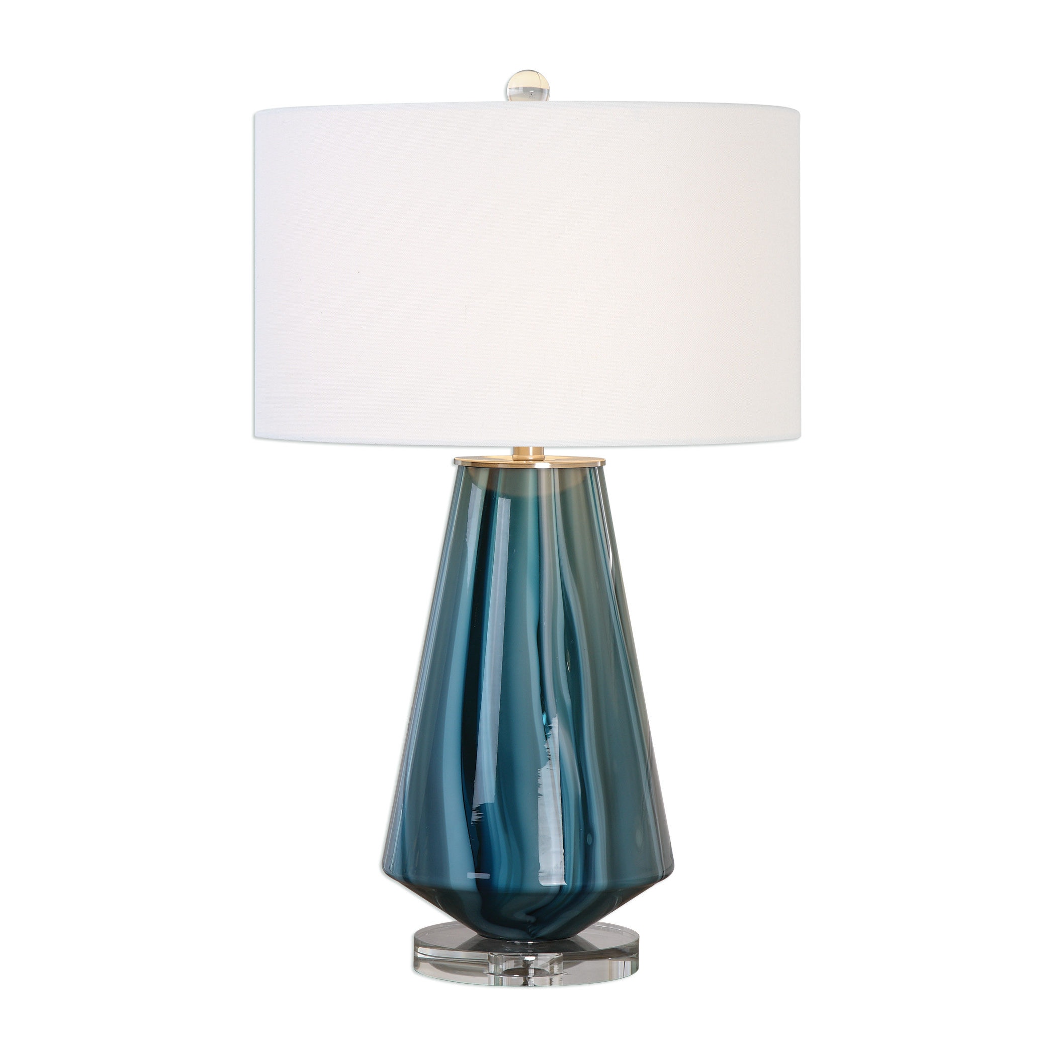 teal crystal lamp