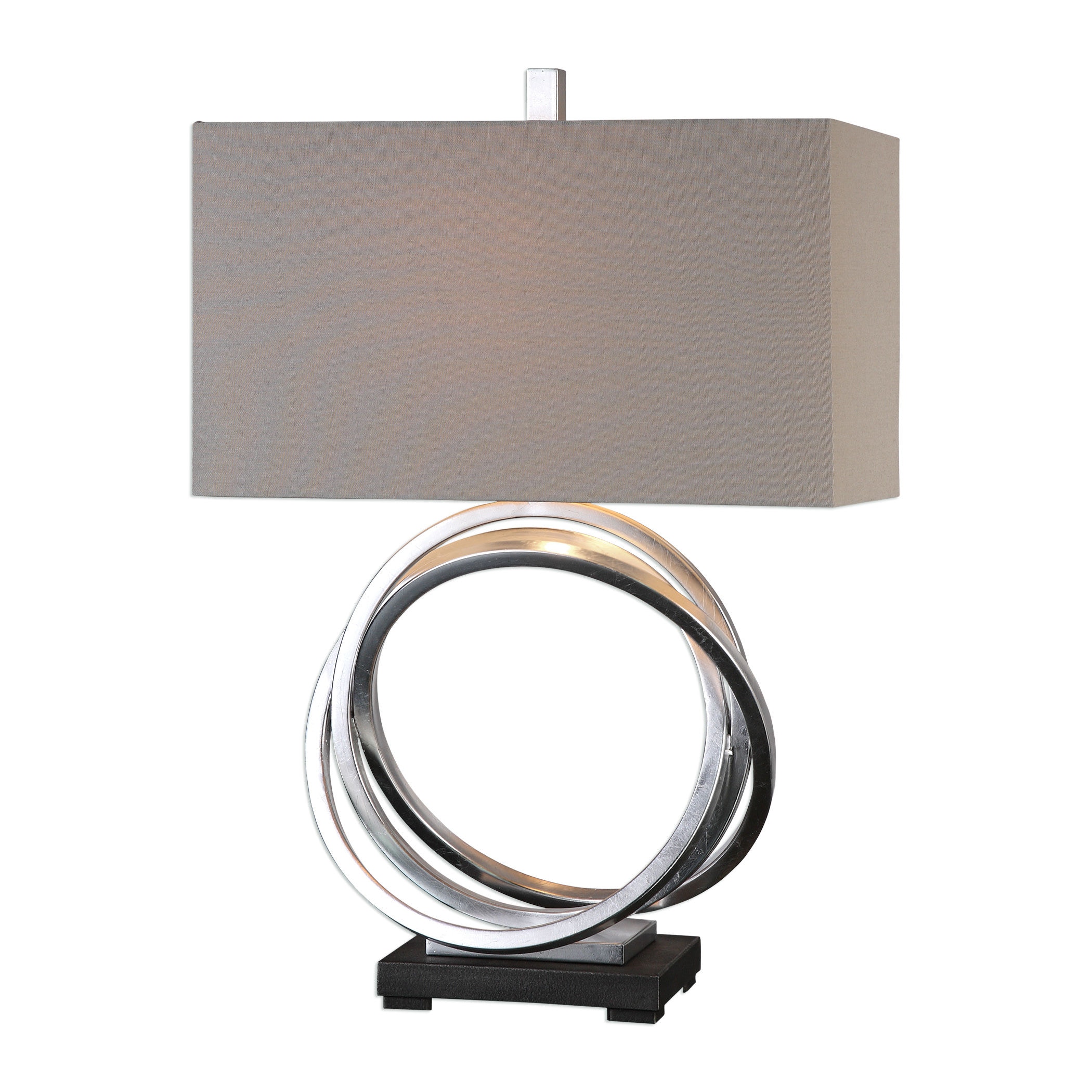 uttermost soroca silver leaf metallic rings table lamp