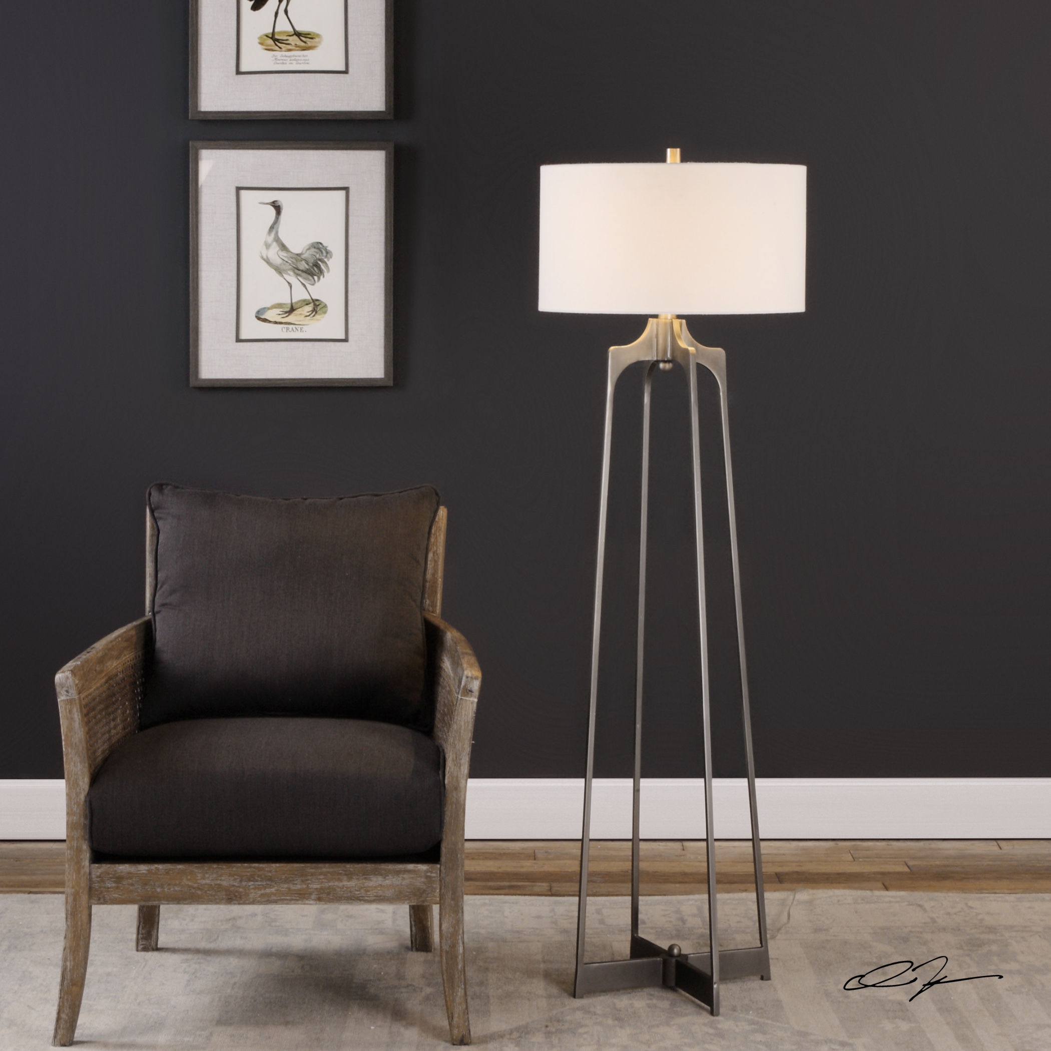 Uttermost 28131 Lamps and Lighting Adrian Modern Floor Lamp