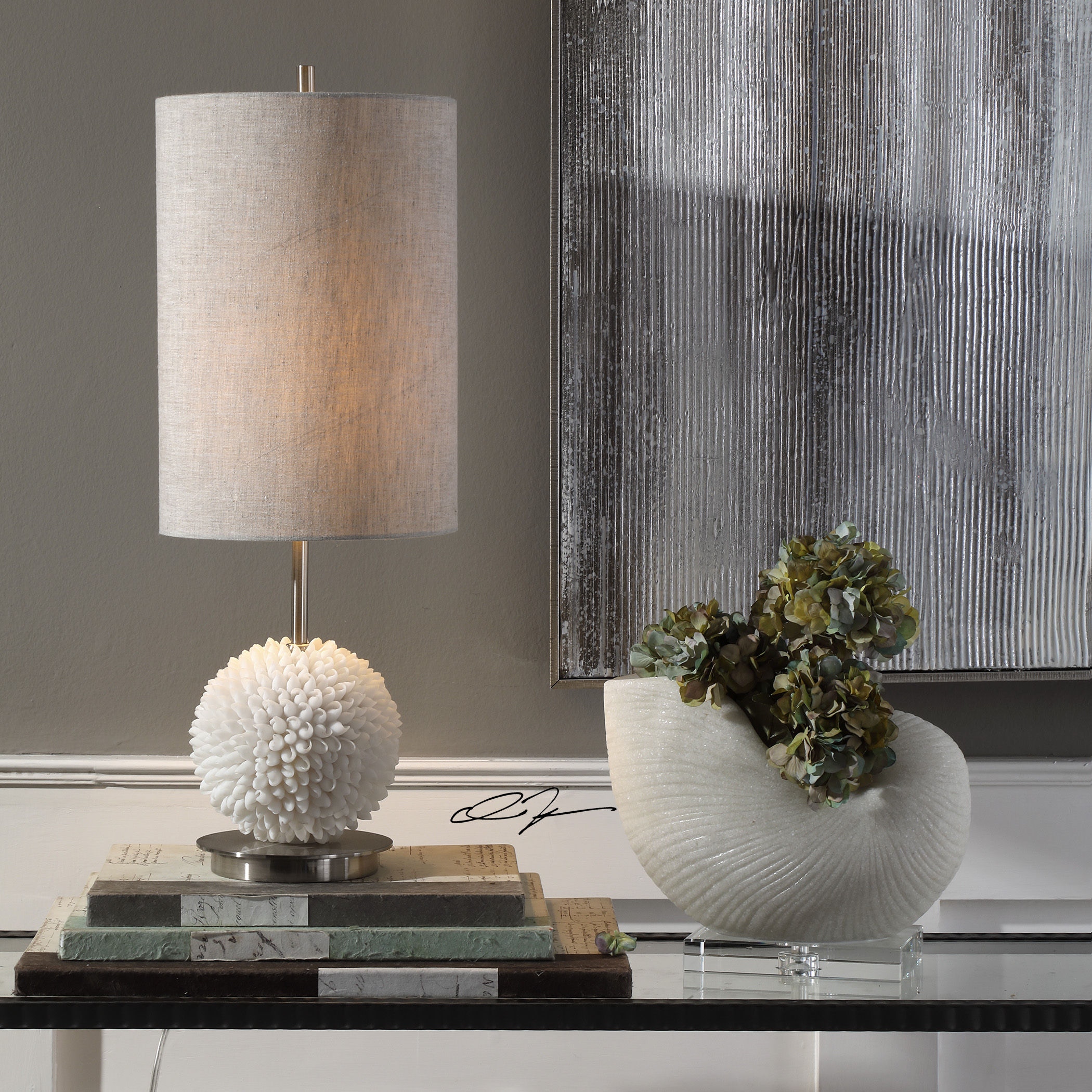 Uttermost 29613 1 Table and Floor Lamps Cascara Sea Shells Lamp