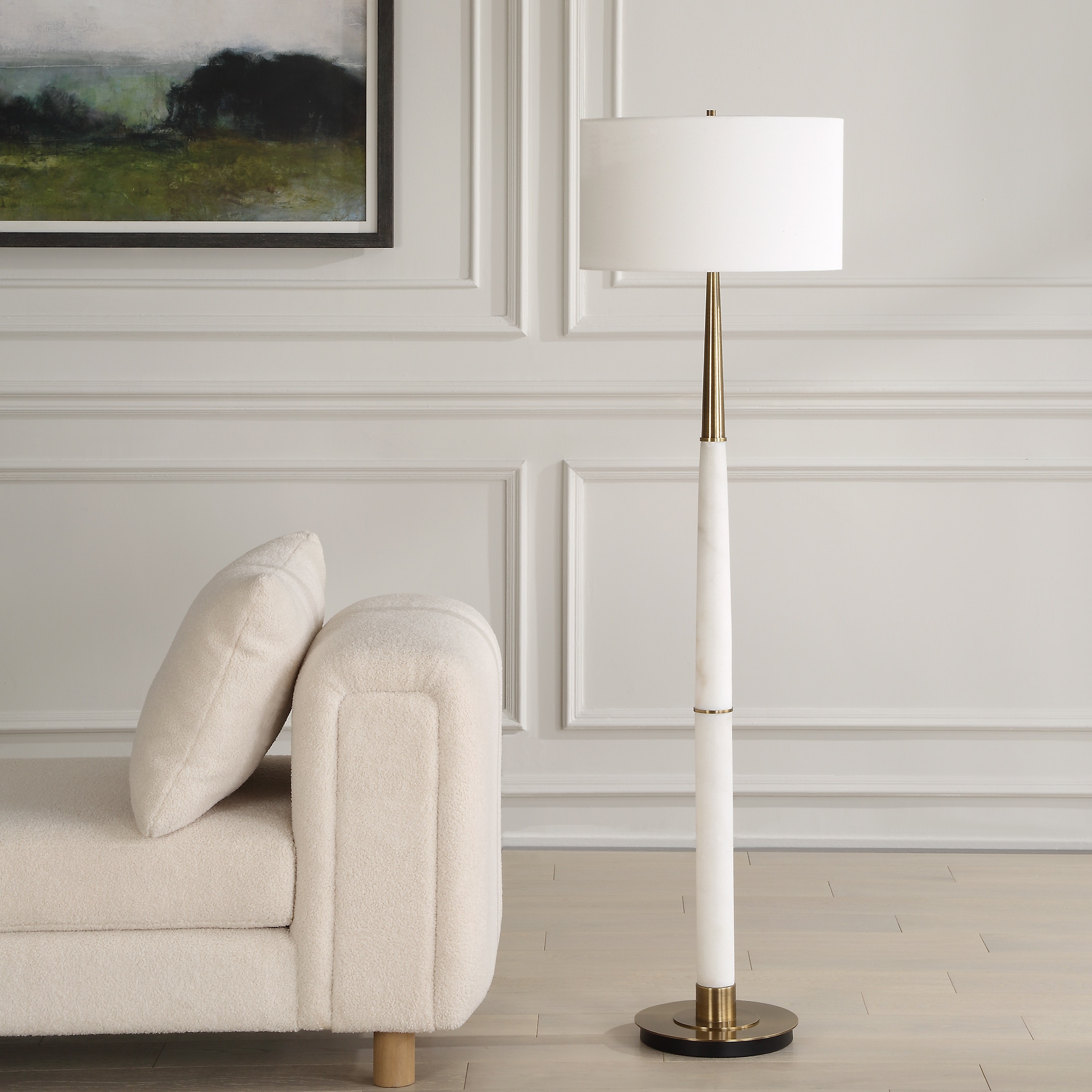 White marble floor lamp discount