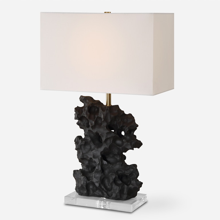 Uttermost Table and Floor Lamps | Basalt Black Stone Table Lamp