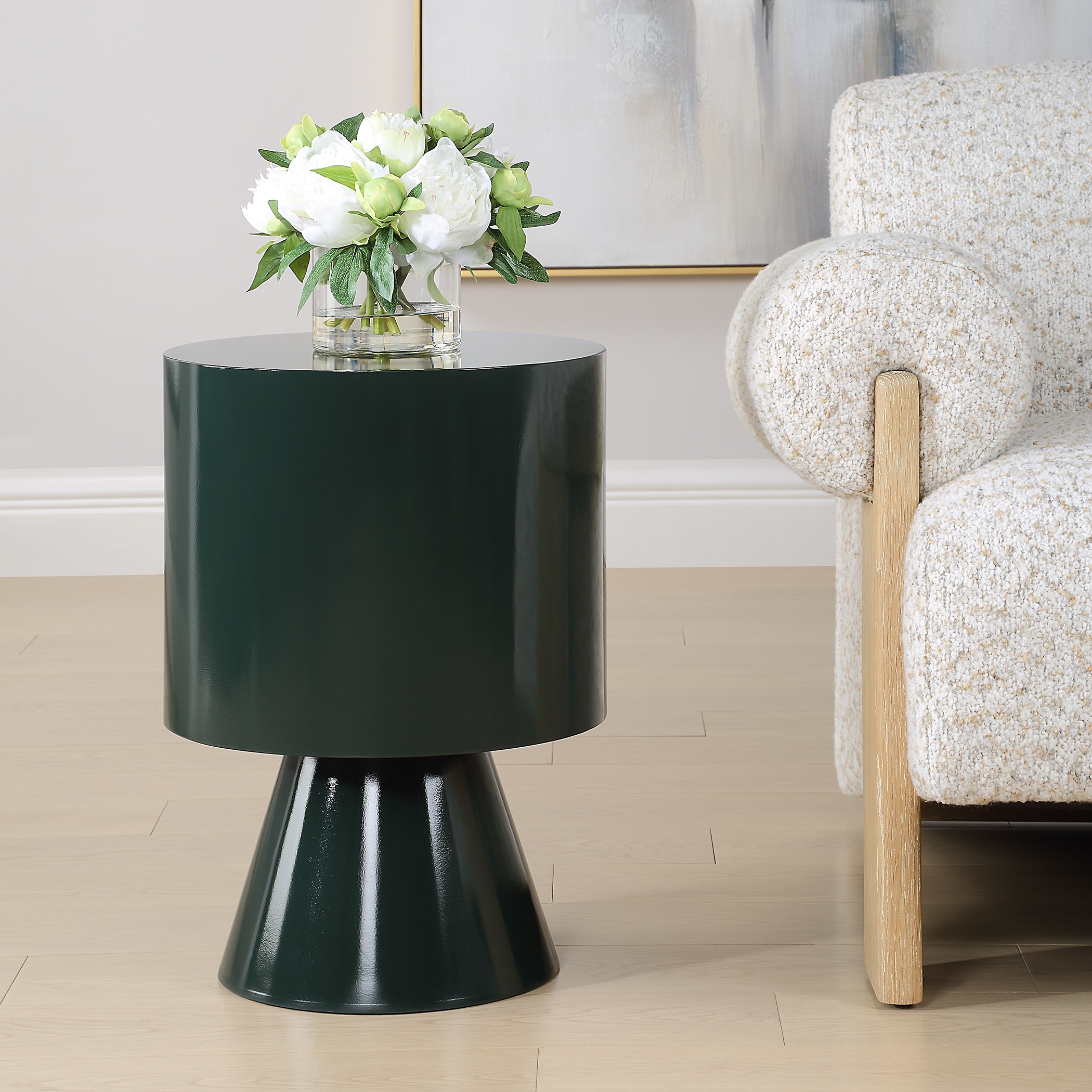 Denison Dark Green Accent Table UT50070