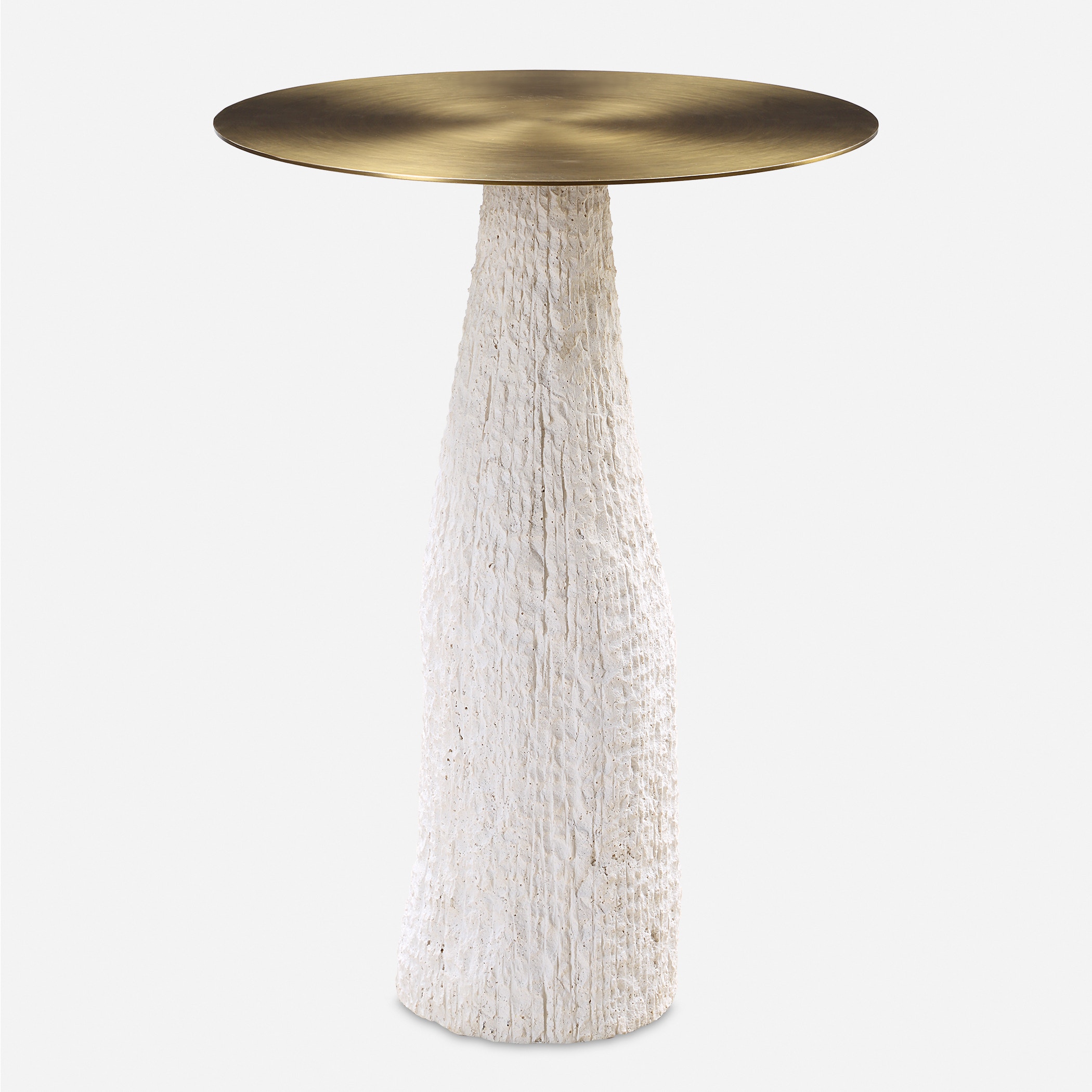 Uttermost Living Room Hollen White Stone Accent Table 50092