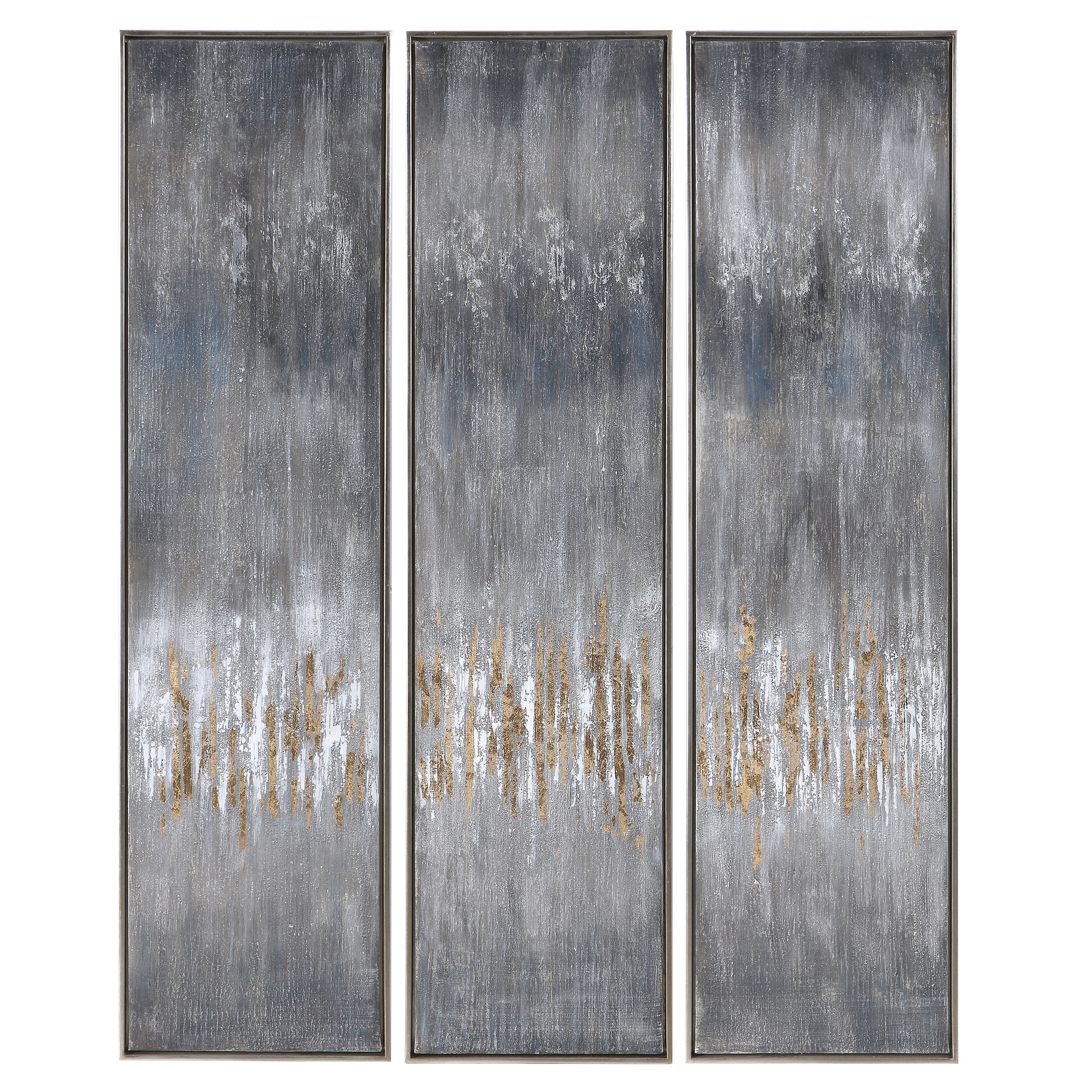 Uttermost Art Gray Showers Hand Painted Canvases, Set/3 51304 Anna's Home  Furnishings Lynnwood