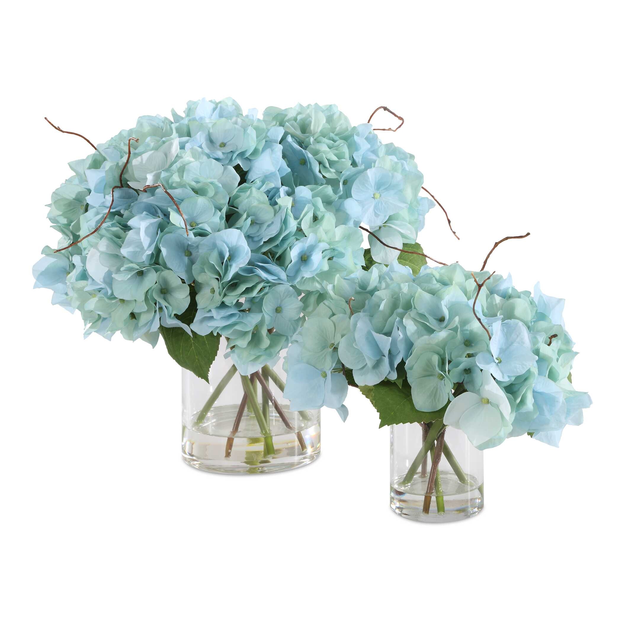 Tranquil Blooms In Glass Vases Set/2 UT60249