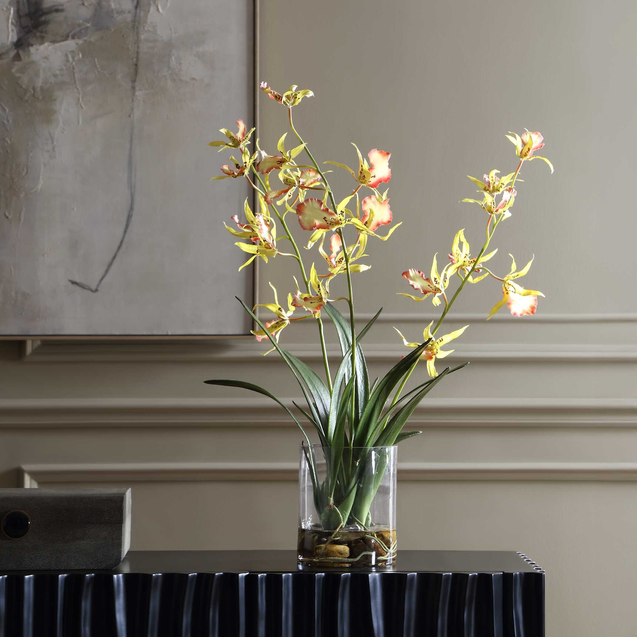 Uttermost Flowers and Plants Spider Orchid In Glass Vase 60274
