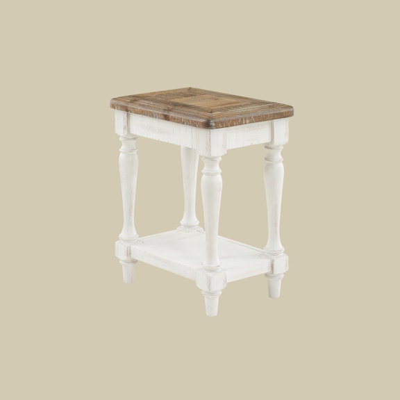 Winners Only Augusta - Rustic Brown/White 14" Chair Side Table AA401EP