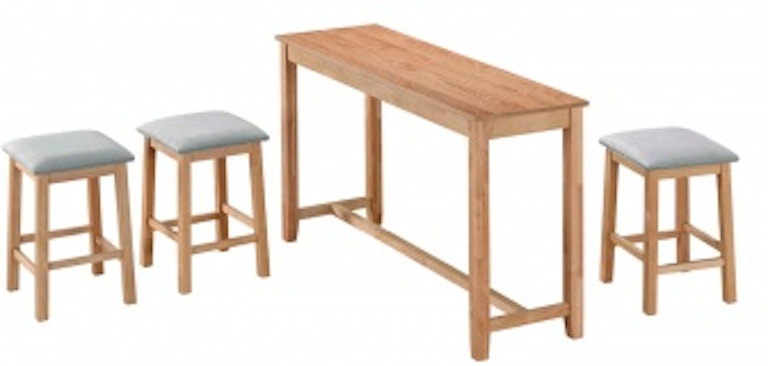 Winners Only Uptown - Natural Oak 60" Table with 3 Barstools (4-pc set) AU300SN