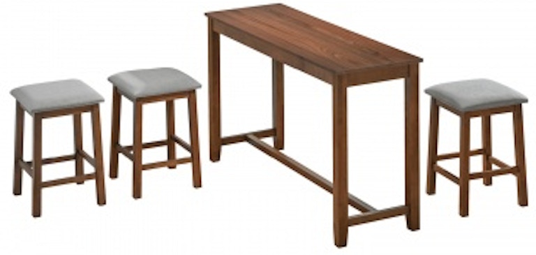 Winners Only Uptown - Medium Walnut 60" Table with 3 Barstools (4-pc set) AU300SW