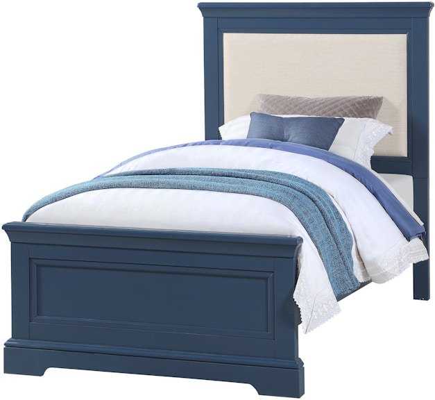 Winners Only Tamarack - Blue Upholstered Panel Twin Bed BTB1002T
