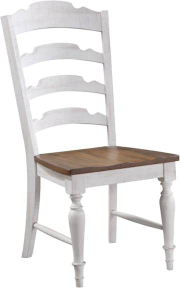 Winners Only Augusta - Rustic Brown/White Ladder Back Side Chair DA2451SP