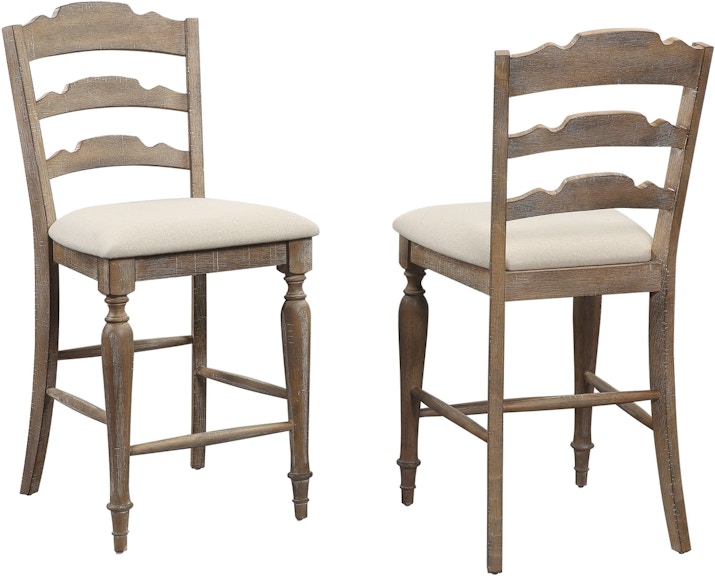 Winners Only Augusta - Rustic Brown Ladder Back Barstool with Cushion DAT245024R
