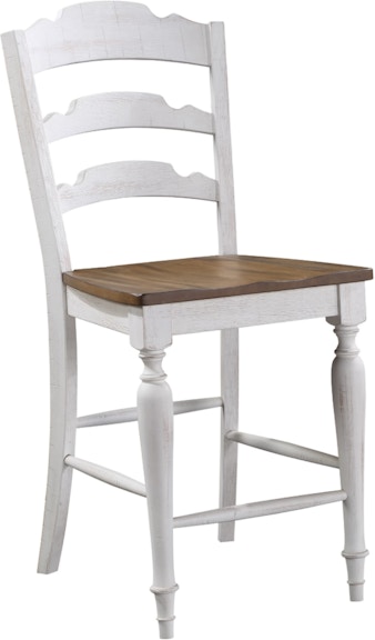 Winners Only Augusta - Rustic Brown/White Ladder Back Barstool DAT245124P