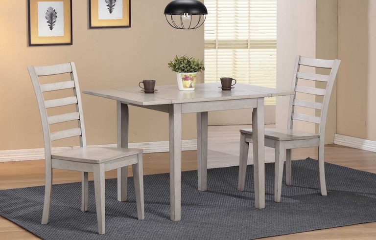 Winners Only Carmel - Grey 46" Leg Table with 2-8" Drop Leaves DC33046G
