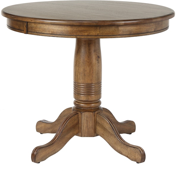 Winners Only Carmel - Rustic Brown 36" Solid Wood Round Pedestal Table DC33636R