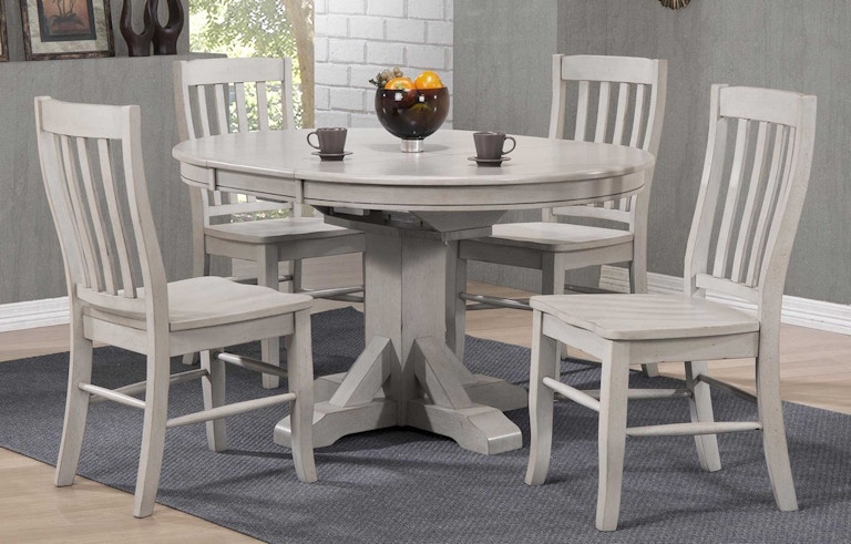 Winners Only Carmel - Grey 57" Pedestal Table with 15" Butterfly Leaf DC34257G