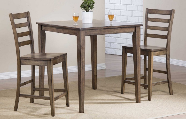Winners Only Carmel - Rustic Brown 36" Square Tall Table DCT33636R