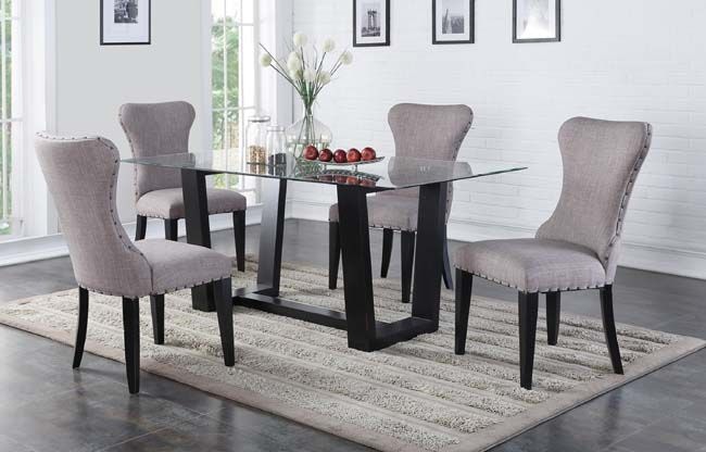 Dining table glass discount top 6 seater