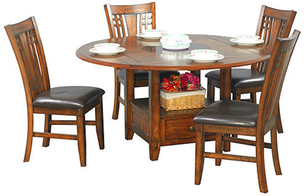 round table with lazy susan dining room