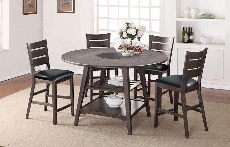 Winners Only Parkside - Grey 60" Round Table with Drop Leaves DPT36060G
