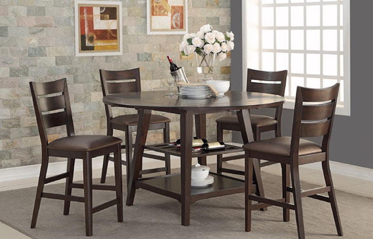Winners Only Parkside - Espresso 60" Round Table with Drop Leaves DPT36060X