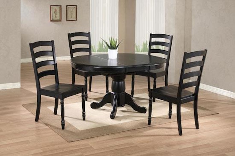 Winners Only Quails Run - Ebony 57" Pedestal Table with 15" Butterfly Leaf DQ14257E